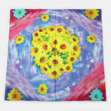 Silk Sonnenblume Digitaldruck Großer Schal